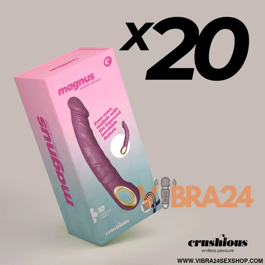 Pack de 20, VIBRADOR Flexível Magnus Bend Roxo Crushious (10 Modos USB Recarregável)