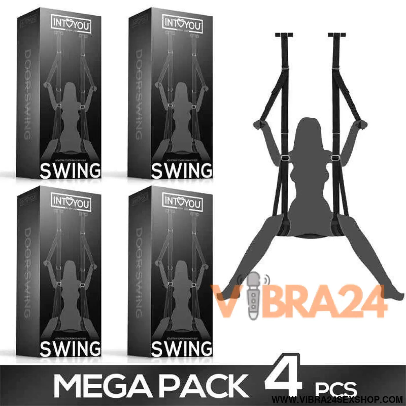 Pack de 4 Adjustable Door Swing with Legs Support and Seat