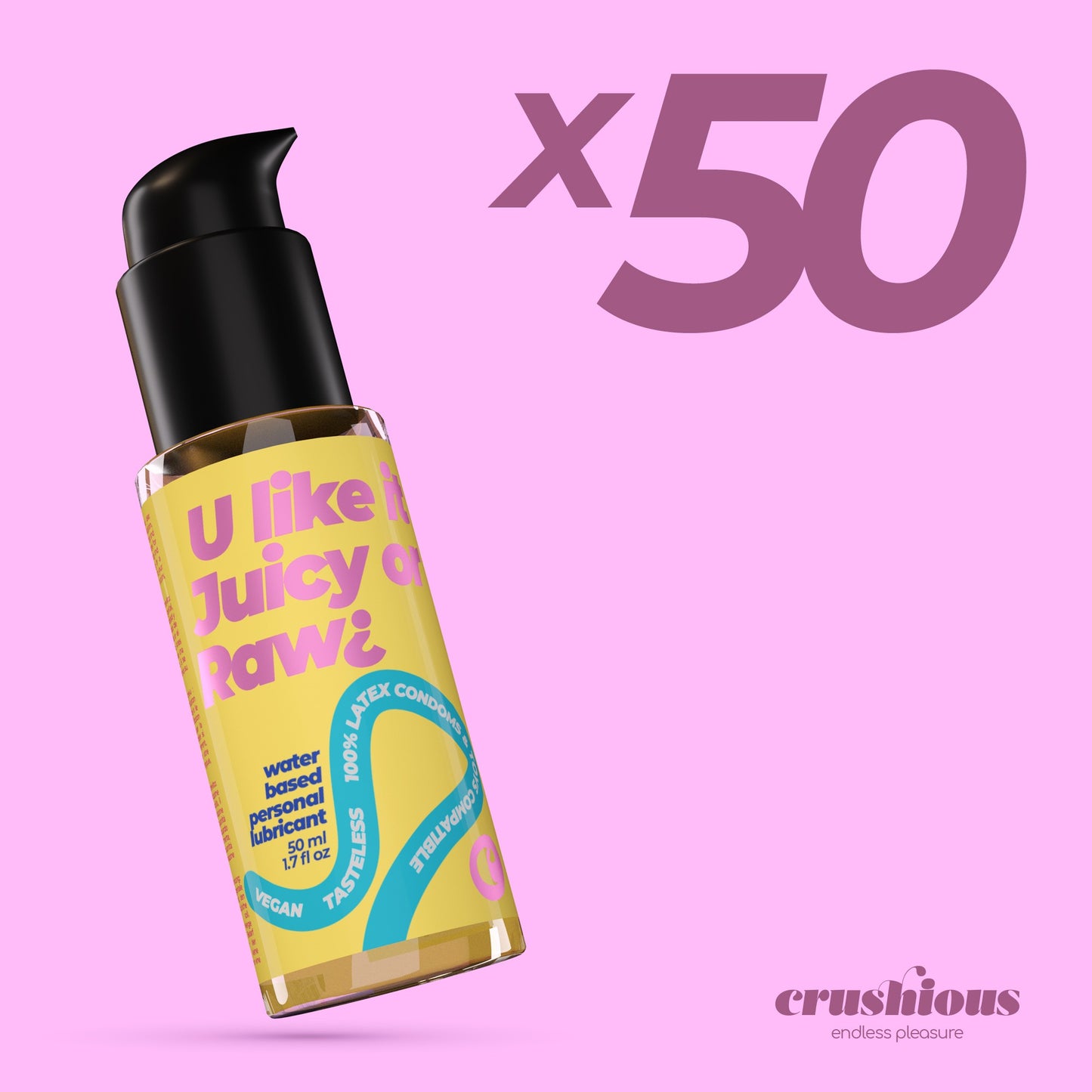 PACK DE 50 LUBRIFICANTES CRUSHIOUS À BASE DE ÁGUA 50 ML