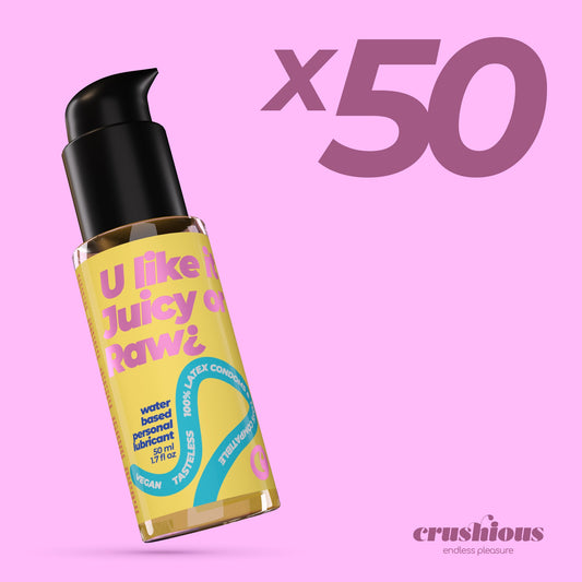 Pack 50x Crushious lubrificante à base de água 50 ml – fórmula premium com doseador anti-gota, ideal para revenda