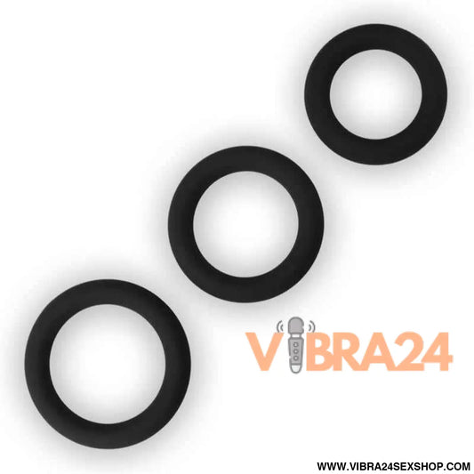 Pack of 3 Penis Ring Power Plus Black