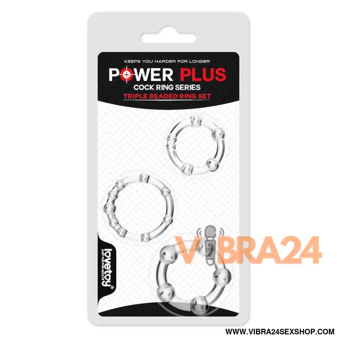 Pack of 3 Penis Ring Power Plus Triple Clear