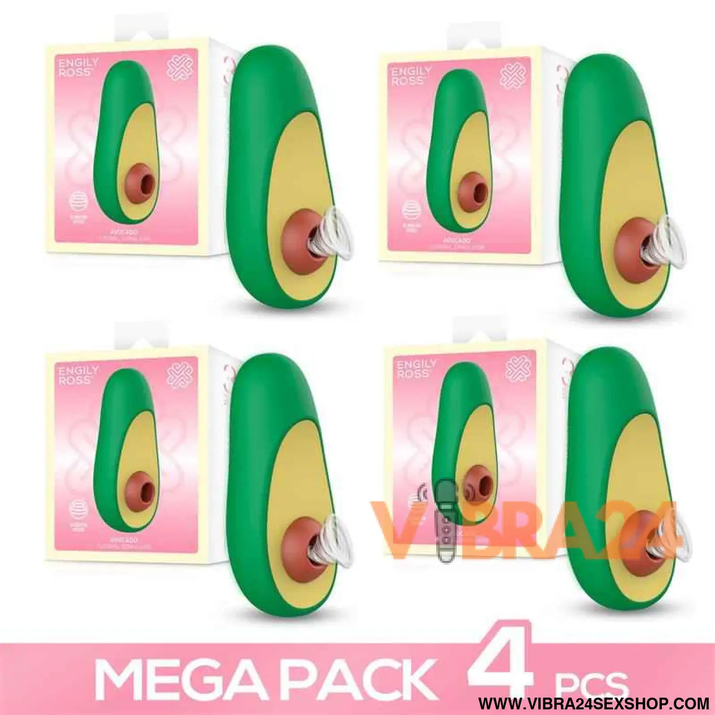 Pack of 4 Avocado Clitoral Stimulator with Suction