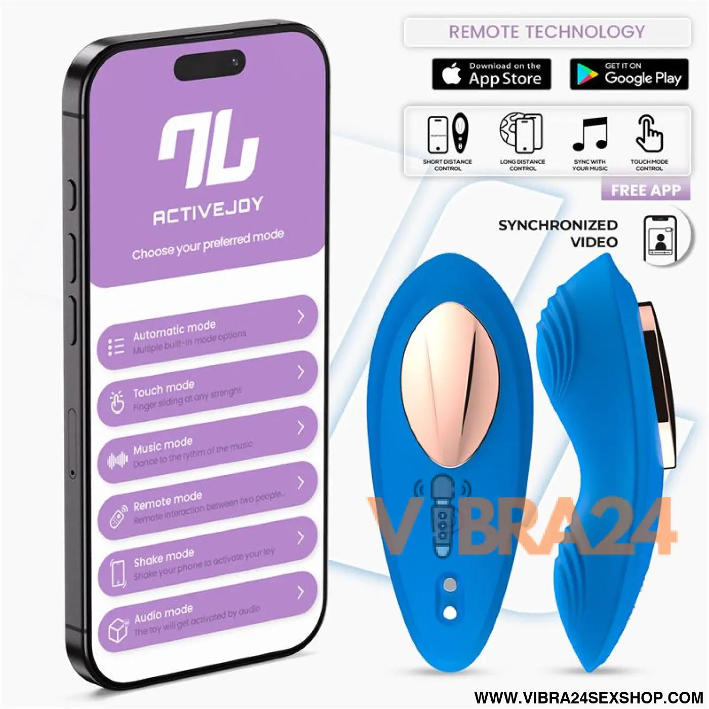 Panty Vibrator with App Silicone Blue