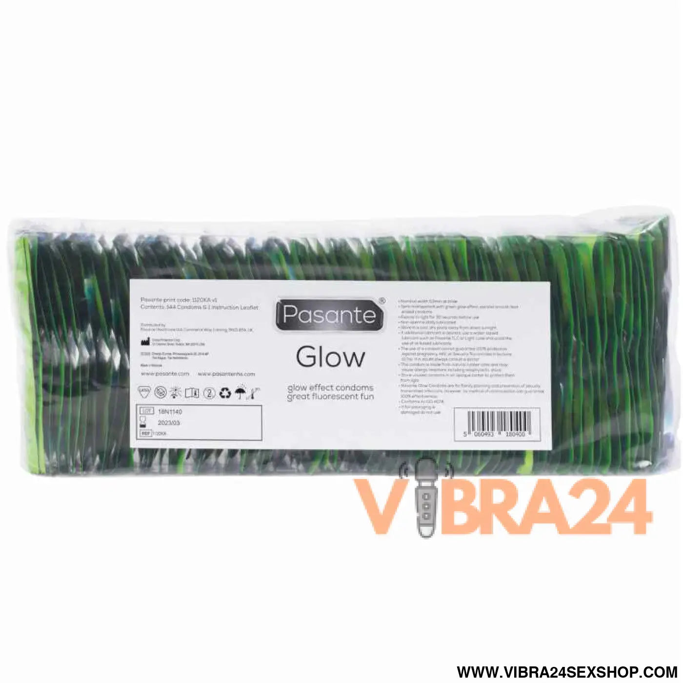 PASANTE - SACO DE PRESERVATIVOS GLOW 144 UNIDADES