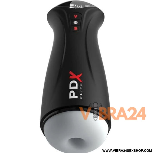 PDX Elite – Fap-Gasm Clear: Masturbador com Sucção Intermitente e Manga Transparente Texturizada para Estimulação