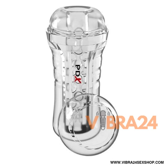 PDX ELITE - VIEWTUBE PLUS STROKER TRANSPARENTE COM ADERÊNCIA FÁCIL E VERSÁTIL 21 CM