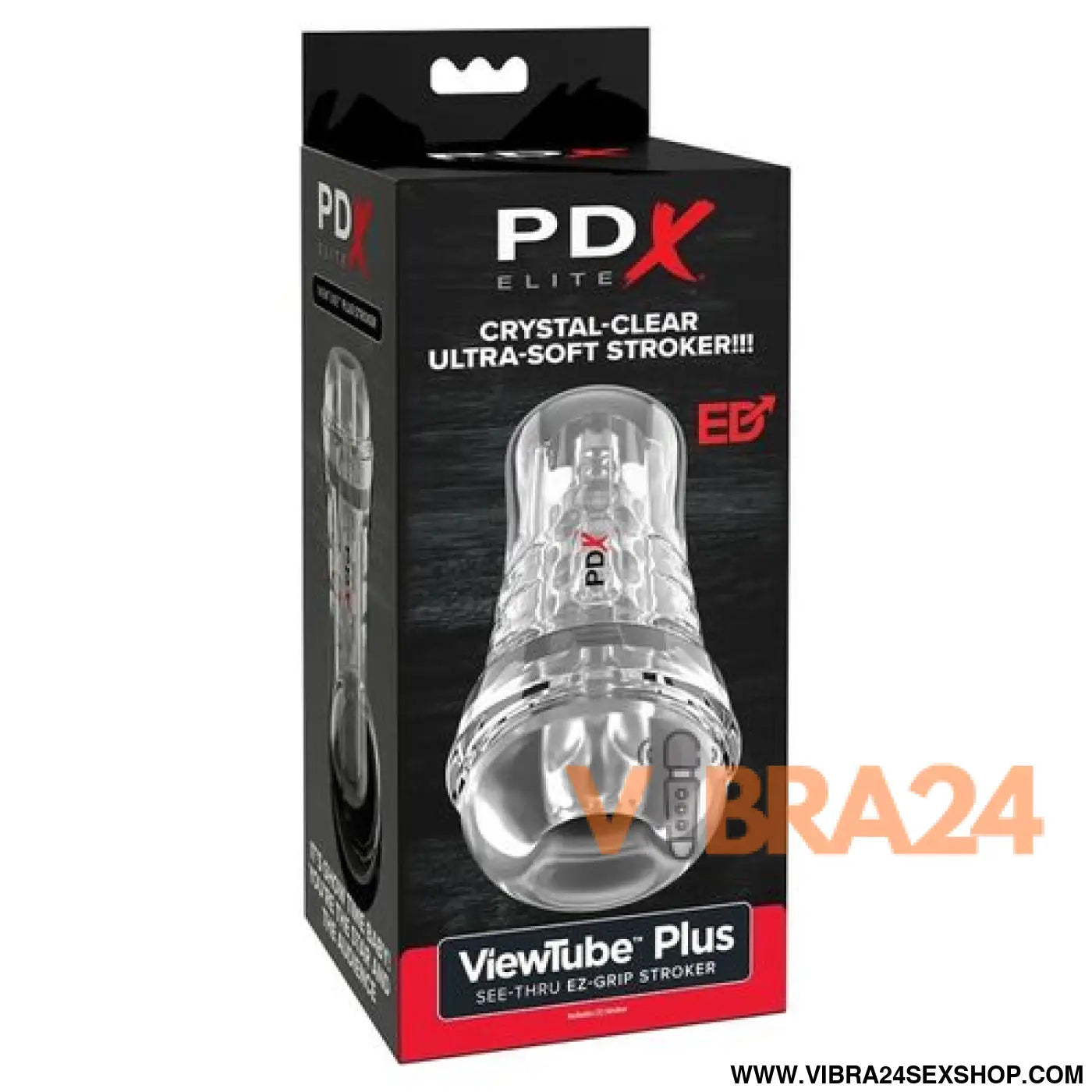PDX ELITE - VIEWTUBE PLUS STROKER TRANSPARENTE COM ADERÊNCIA FÁCIL E VERSÁTIL 21 CM