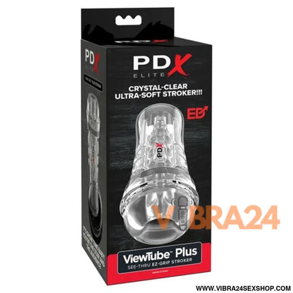PDX ELITE - VIEWTUBE PLUS STROKER TRANSPARENTE COM ADERÊNCIA FÁCIL E VERSÁTIL 21 CM