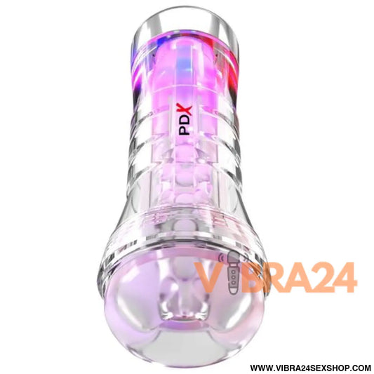 PDX ELITE - VIEWTUBE XXL LED TRANSPARENT STROKER 27,3 CM