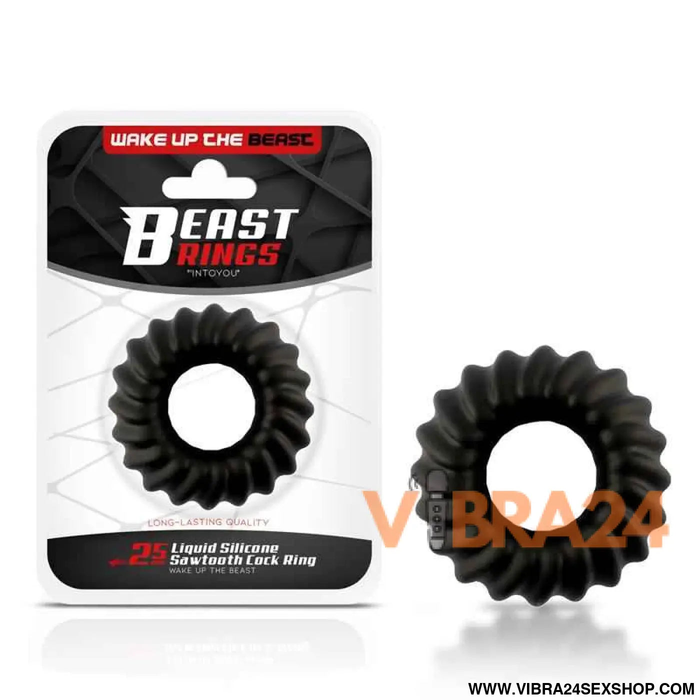 Penis Ring Sawtooth Liquid Silicone 25 mm