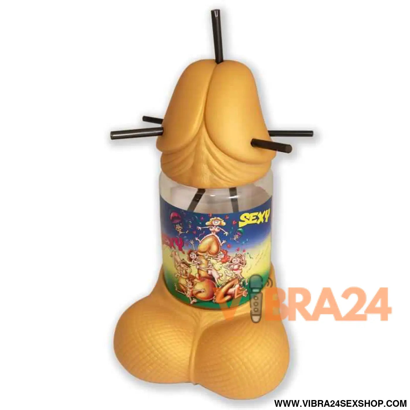 Penis-Shaped 1-Liter Cup with 5 Straws Gold Edition
