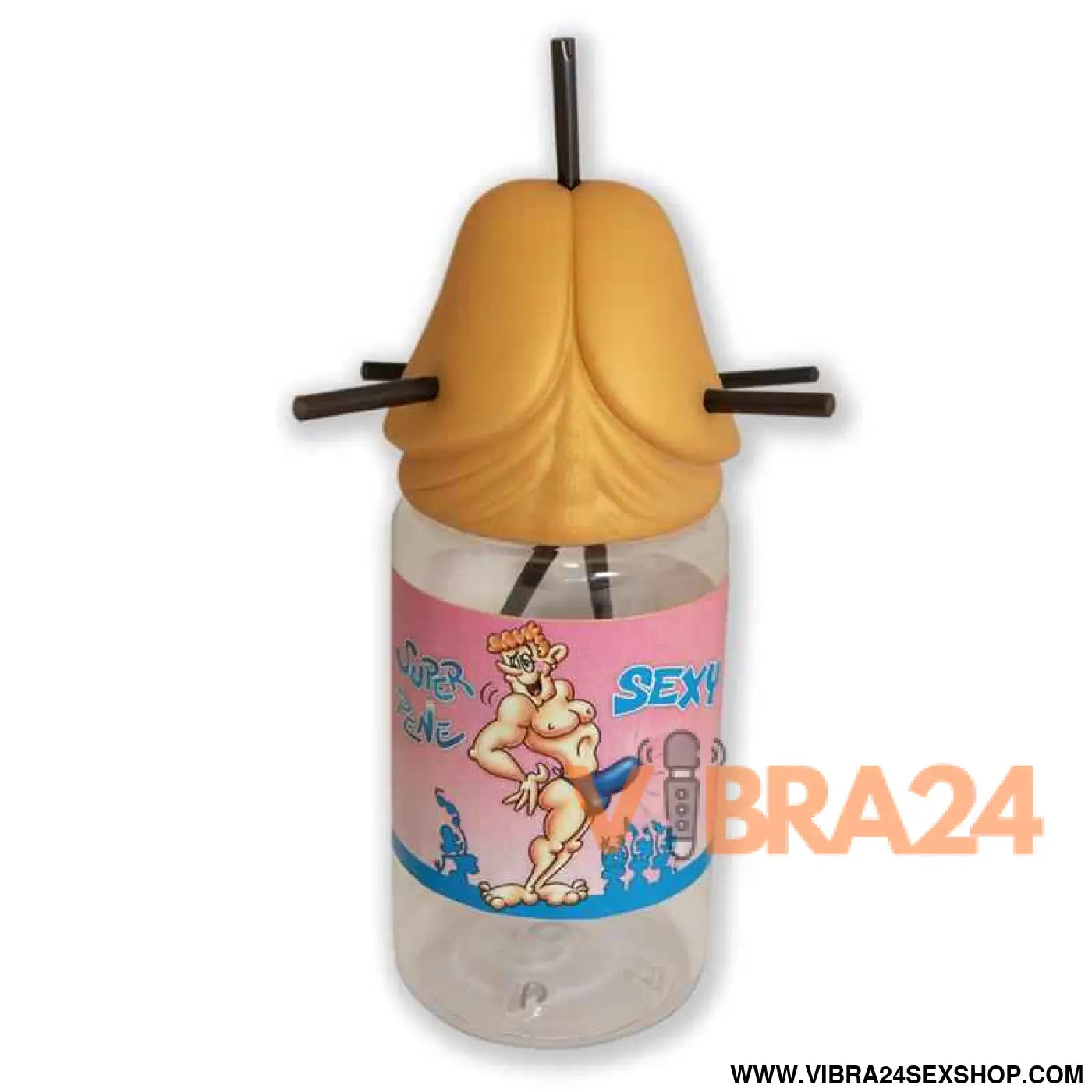 Penis-Shaped Baby Bottle 5 Straws Gold Edition