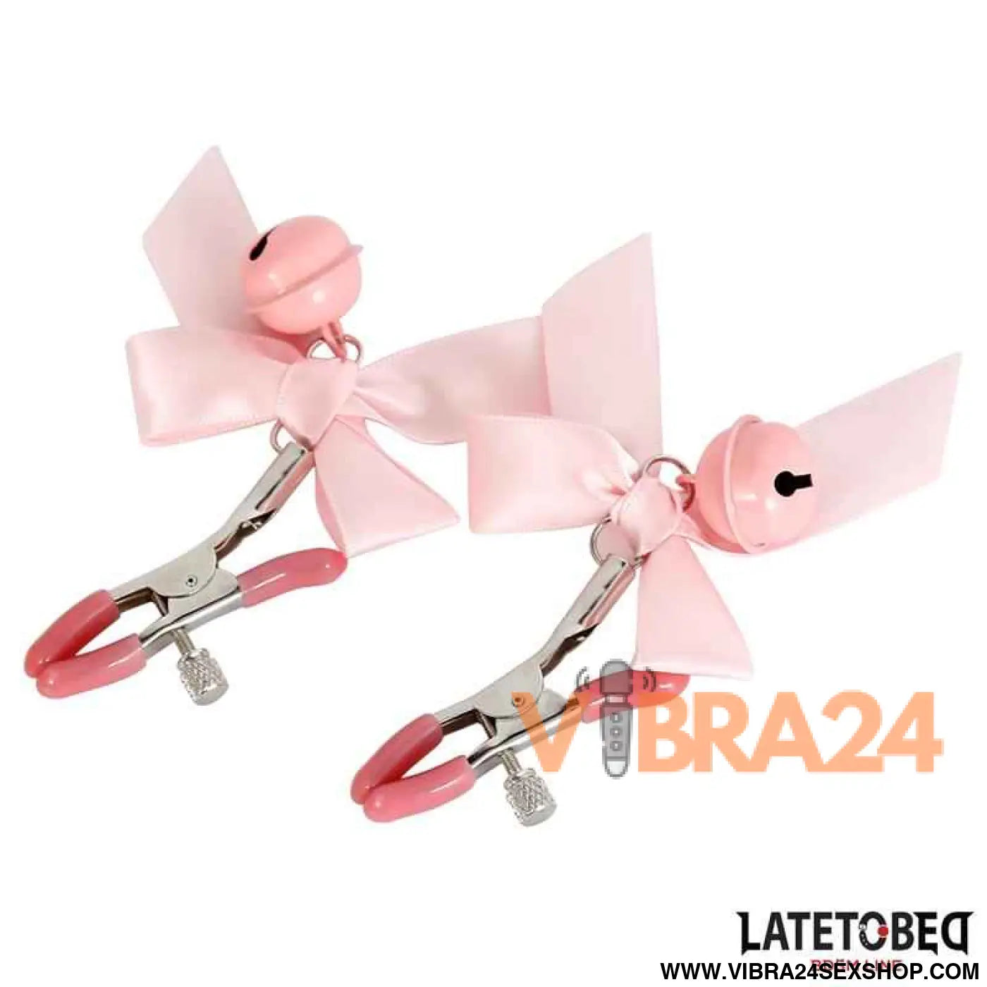 Pink Bow Nipple Clamps with Bell