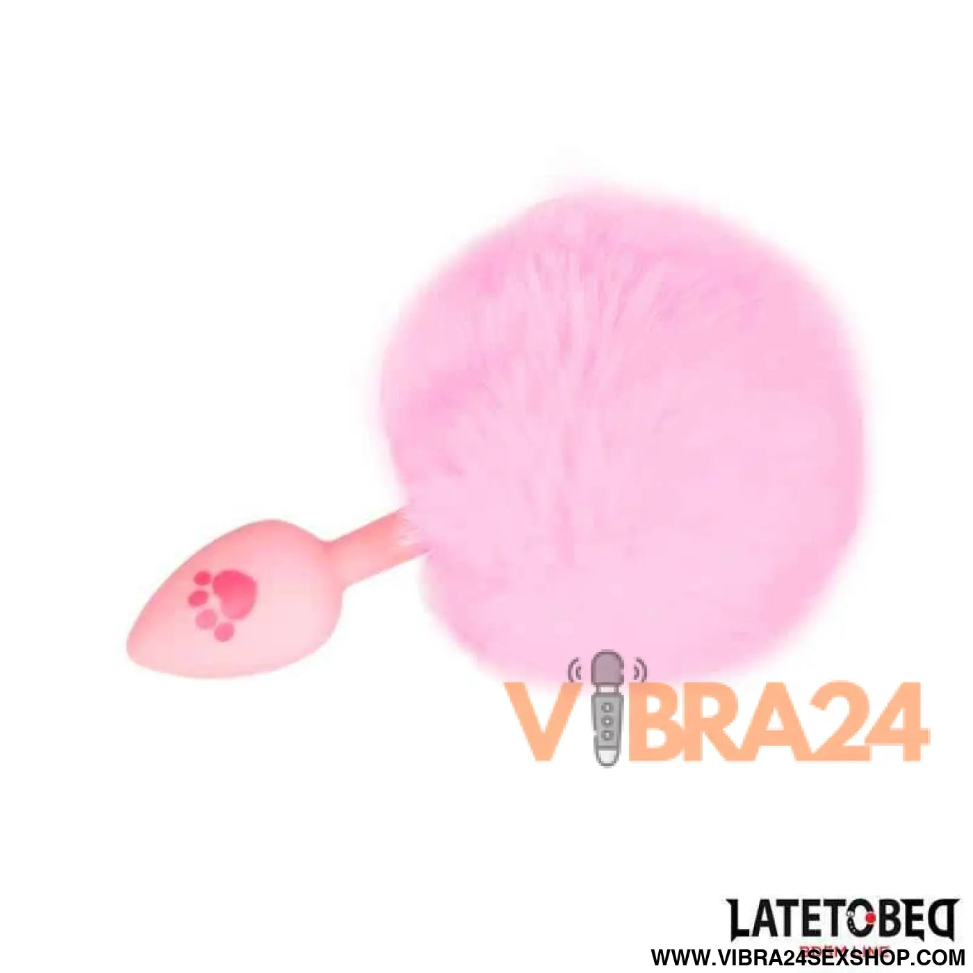 Pink Silicone Anal Plug with Pompon