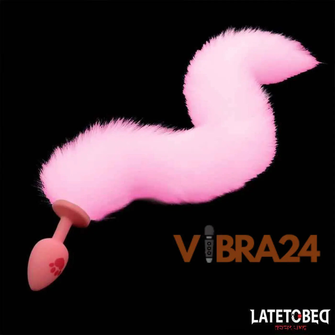 Pink Silicone Fox Tail Anal Plug