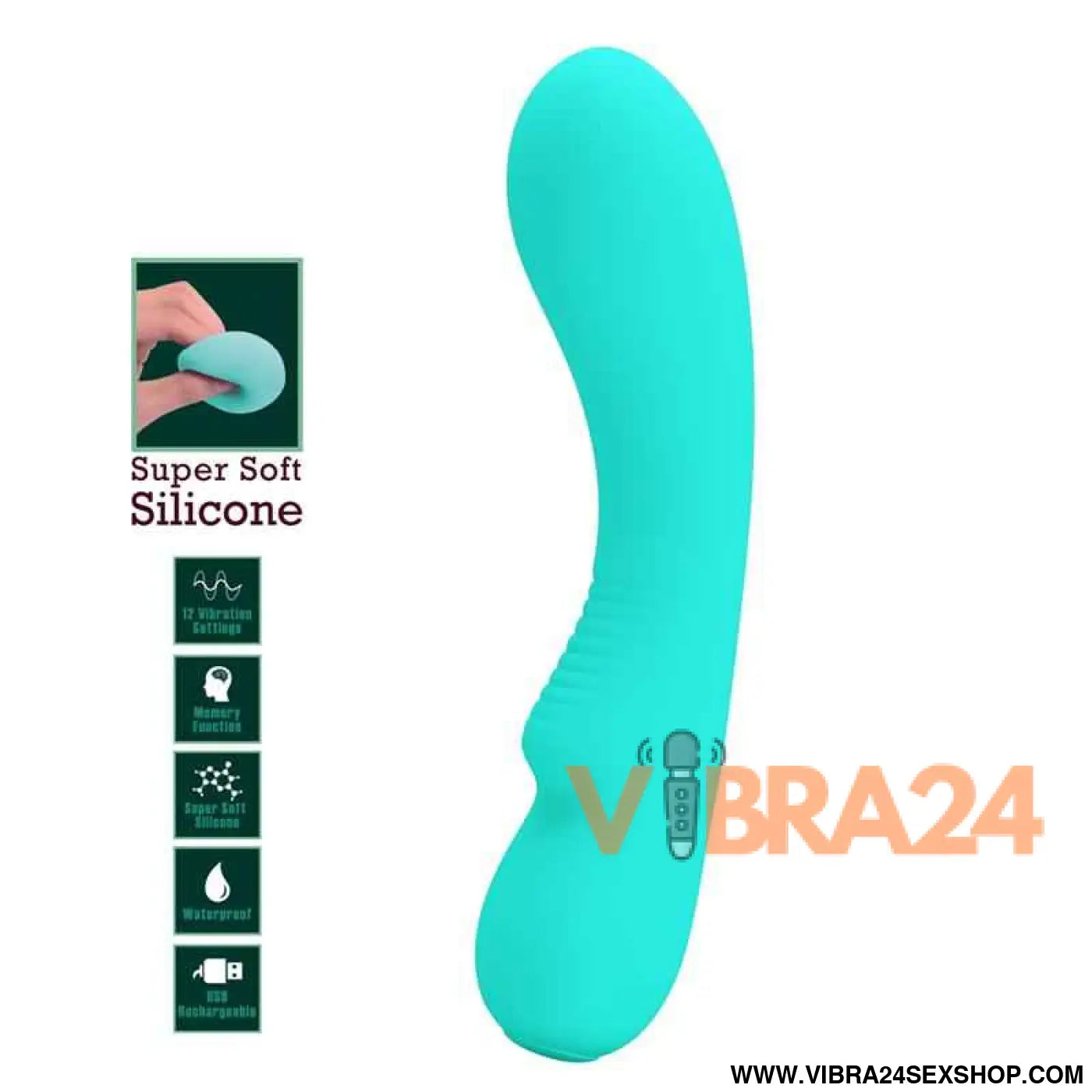 Prescott Vibrator USB Silicone Green