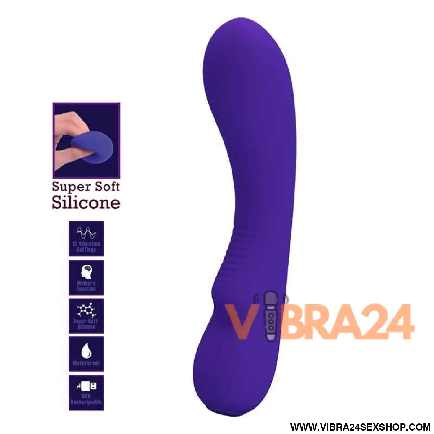 Prescott Vibrator USB Silicone Lilac
