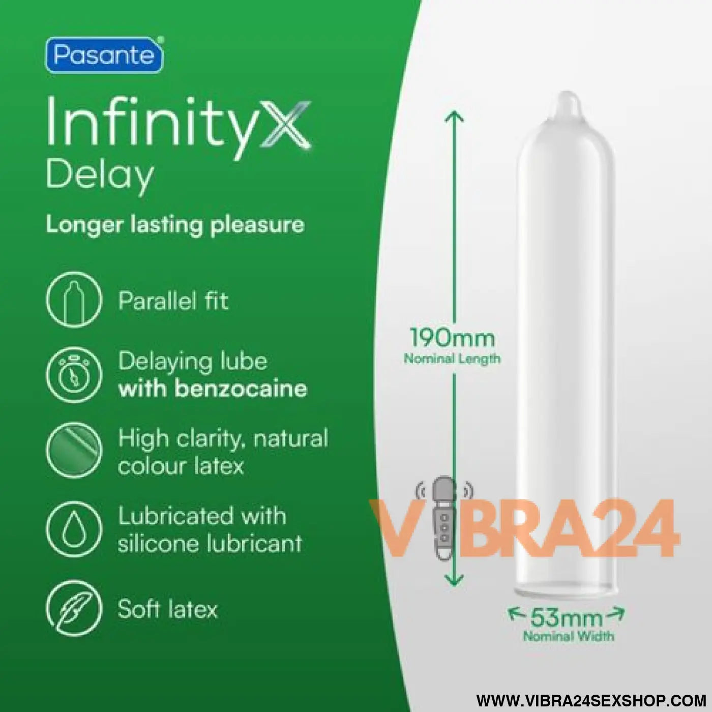 Preservativos Pasante Delay Infinity Retardantes 12 Unidades