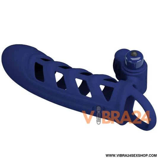 PRETTY LOVE - ALTAF ANEL VIBRADOR COM BAINHA DE SILICONE AZUL