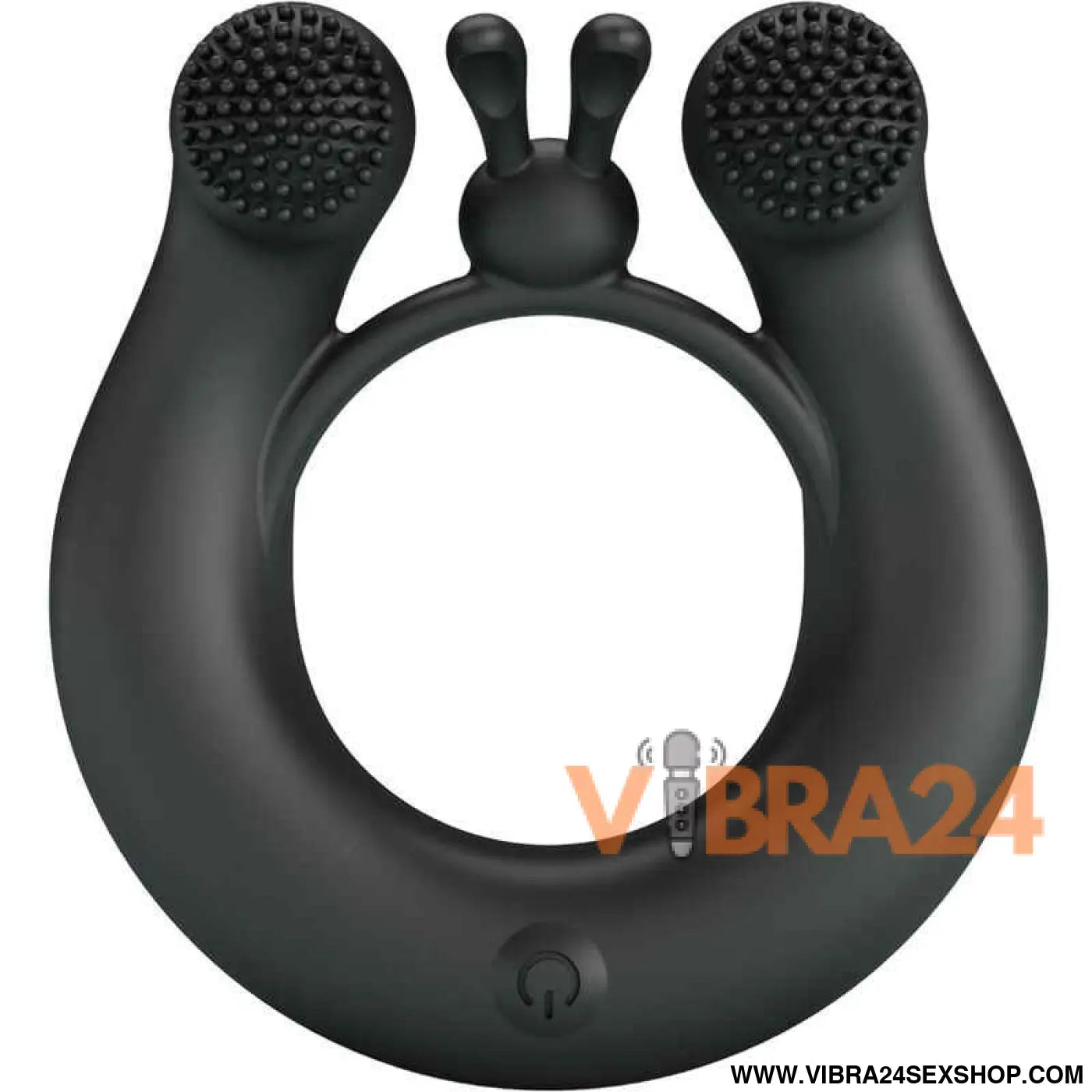 PRETTY LOVE - ANEL VIBRATÓRIO DÁLIA + ESTIMULADOR DE CLITÓRIS 12 VIBRAÇÕES PRETO