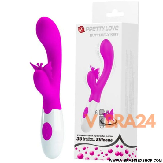 PRETTY LOVE - BUTTERFLY KISS VIBRADOR COELHO COM 30 FUNÇÕES ROXO