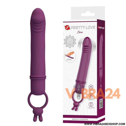 PRETTY LOVE - CORA VIBRADOR EM FORMATO DE PÊNIS COM ANEL RESISTÊNCIA
