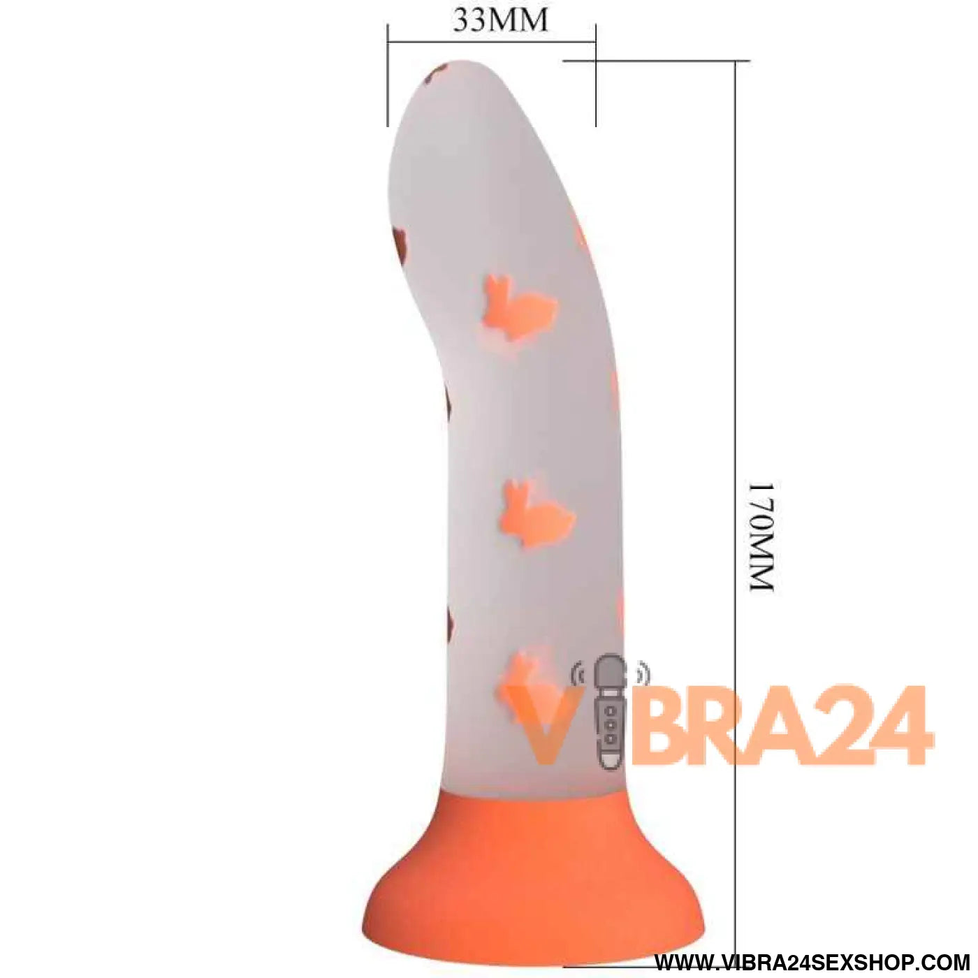PRETTY LOVE - DILDO MÁGICO NIGHTFALL SEM VIBRAÇÃO LUMINOSO LARANJA