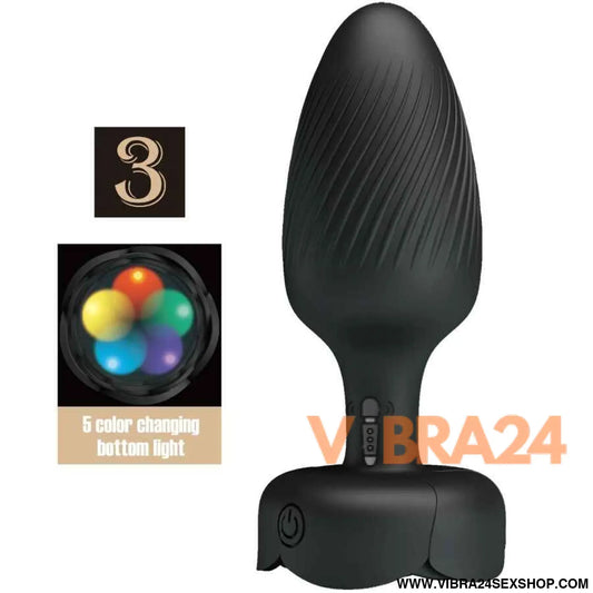 PRETTY LOVE - OSBORN PLUG ANAL COM LUZ LED PRETO 9,8 CM