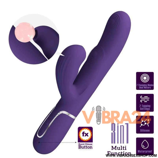 PRETTY LOVE - PERLITA VIBRADOR G-SPOT 3 EM 1 MULTIFUNO ROXO