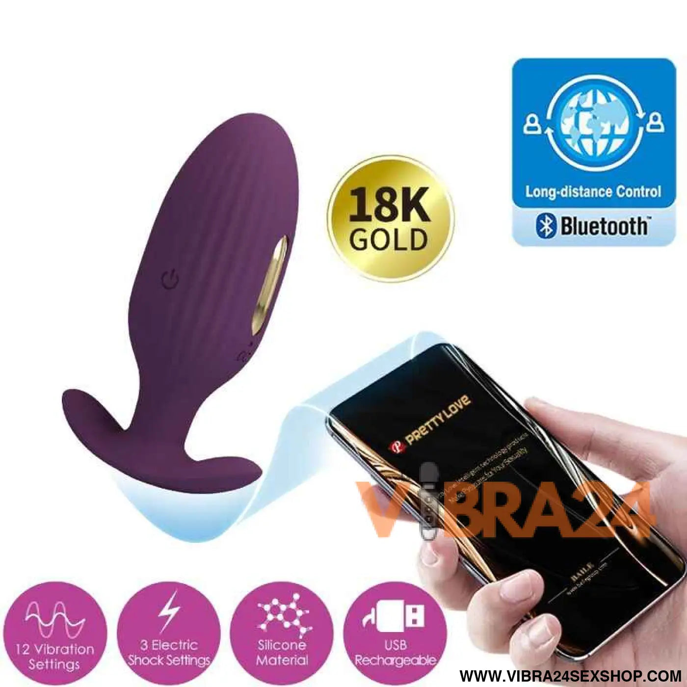 PRETTY LOVE - PLUG ANAL CONTROLADO POR APLICATIVO JEFFERSON ROXO