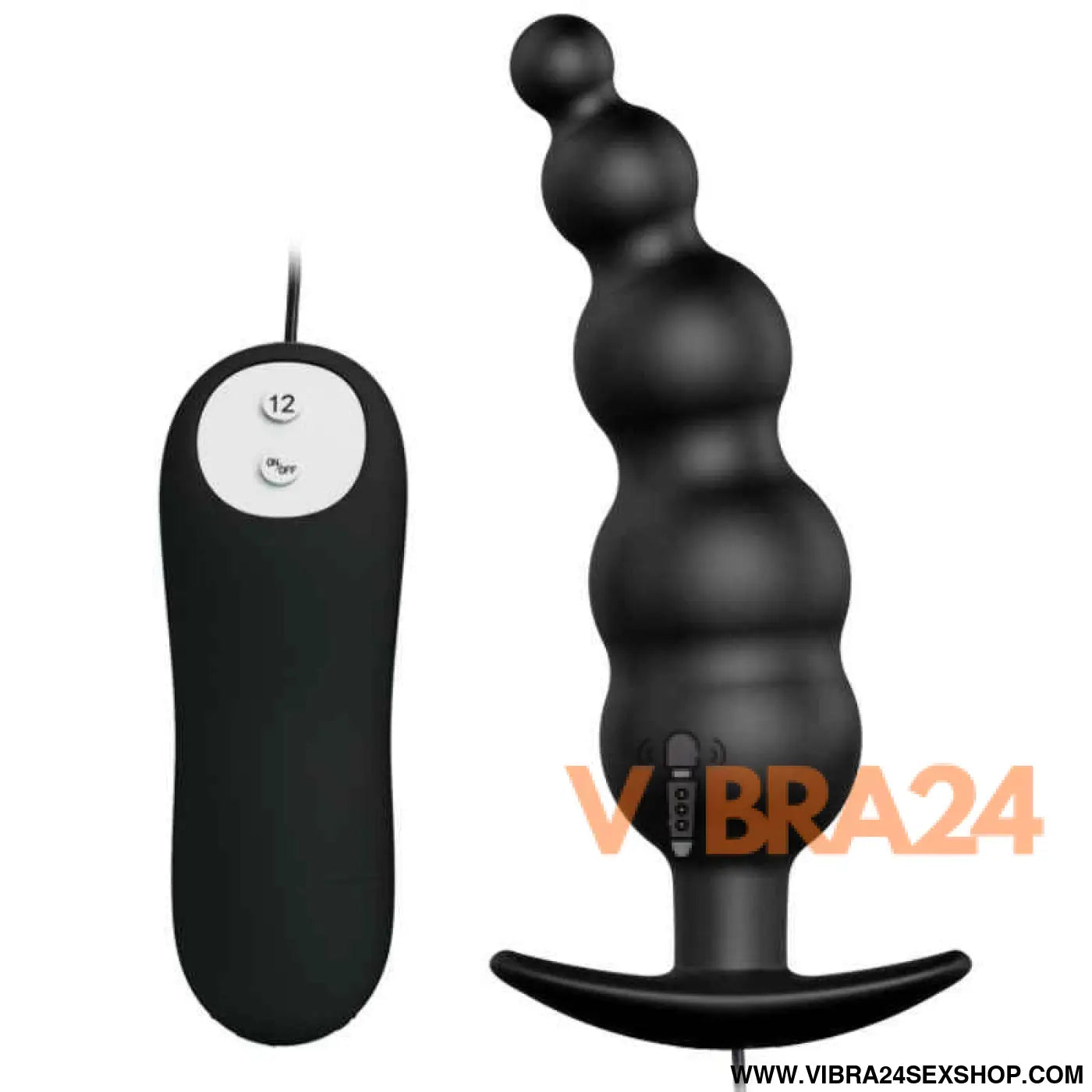 PRETTY LOVE - PLUG ANAL ESTIMULAO EXTRA DE SILICONE E 12 MODOS VIBRAO PRETO