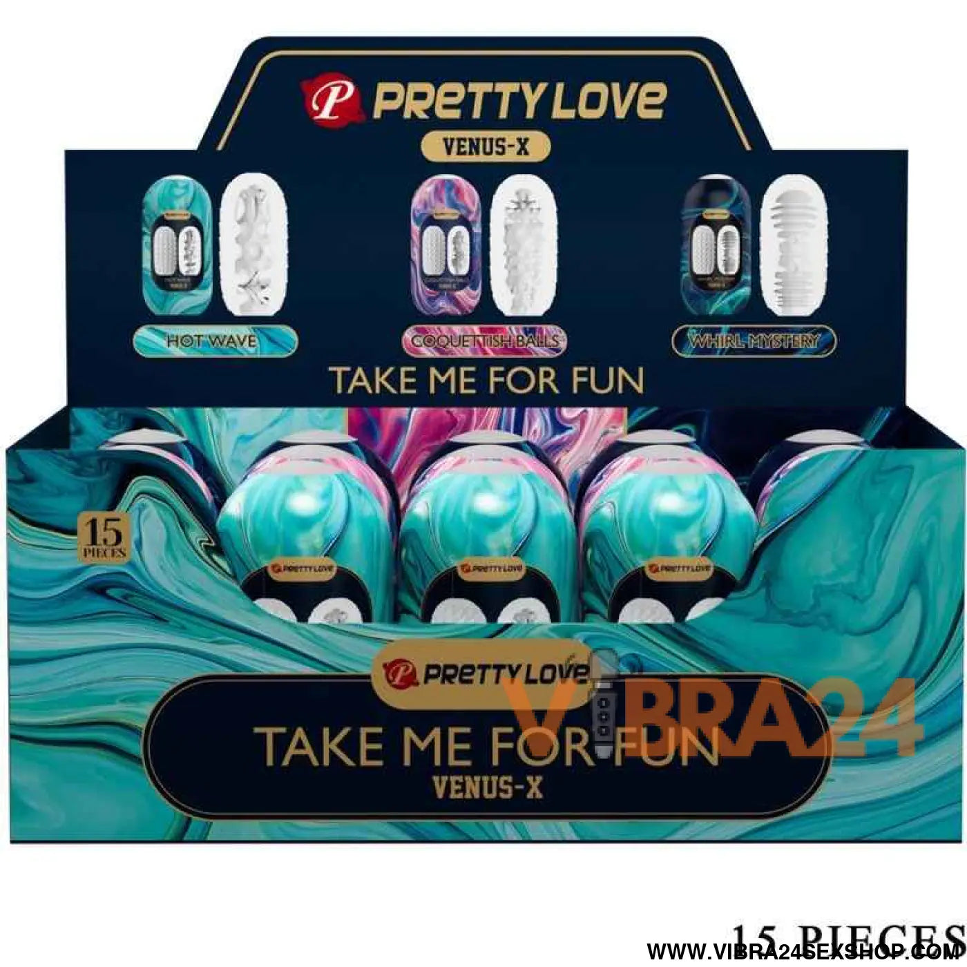 PRETTY LOVE - VENUS X 15 MASTURBADORES MASCULINOS DE SILICONE BRANCO
