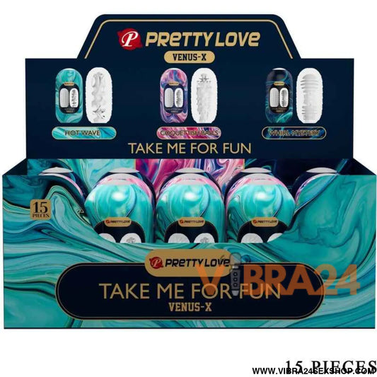 PRETTY LOVE - VENUS X 15 MASTURBADORES MASCULINOS DE SILICONE BRANCO