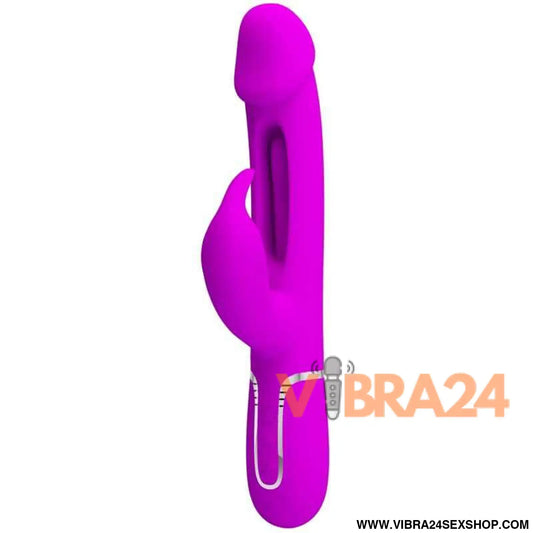 PRETTY LOVE - VIBRADOR COELHO DEJON 3 EM 1 MULTIFUNO FUCSIA