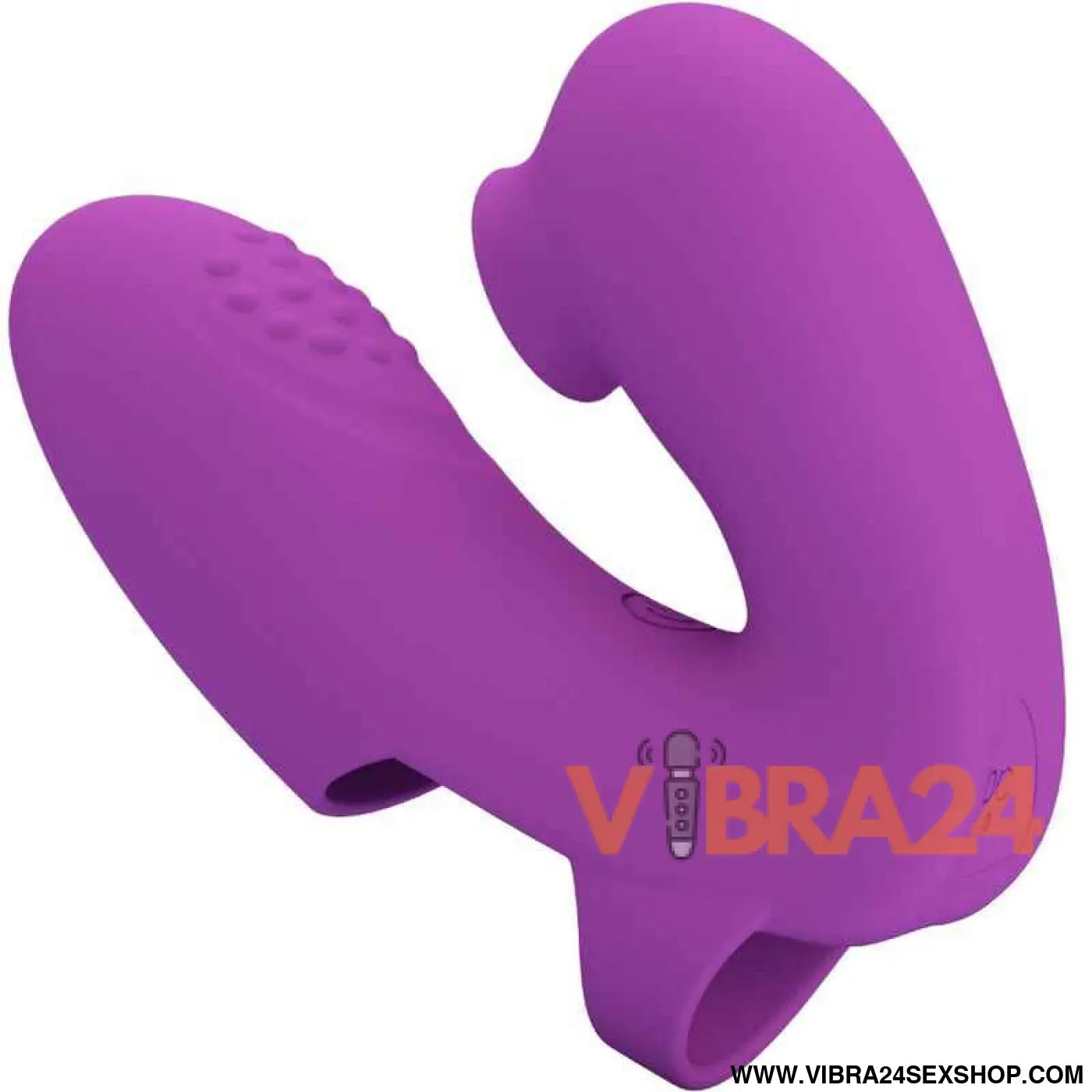 PRETTY LOVE - VIBRADOR DE DEDO ATHENA COM ESTIMULADOR CLITÓRIS ROXO