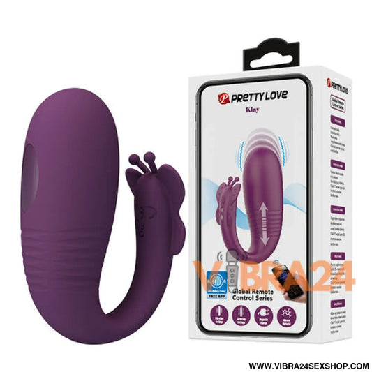 PRETTY LOVE - VIBRADOR DE OVO COM ACIONAMENTO POR APLICATIVO KLAY ROXO