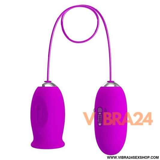 PRETTY LOVE - VIBRADOR RECARREGVEL DAISY DUAL EGG ROXO