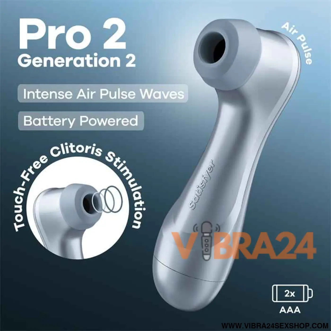 Pro 2 Gen Clitoris Sucker Battery Series Ice Blue