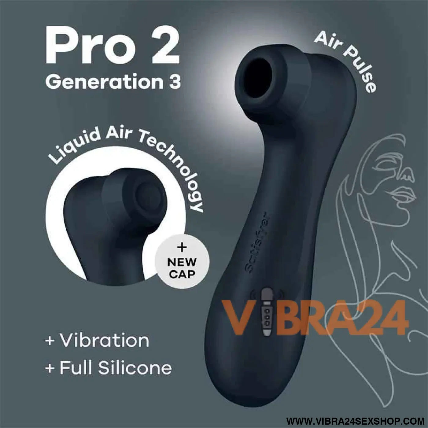 Pro 2 Gener 3 Liquid Air Technology Suction and Vibration Black
