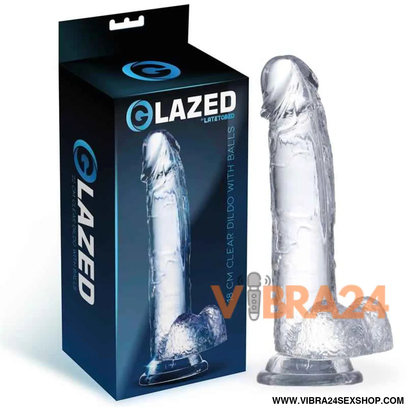 Realistic Dildo with Testicles Crystal Material 18 cm
