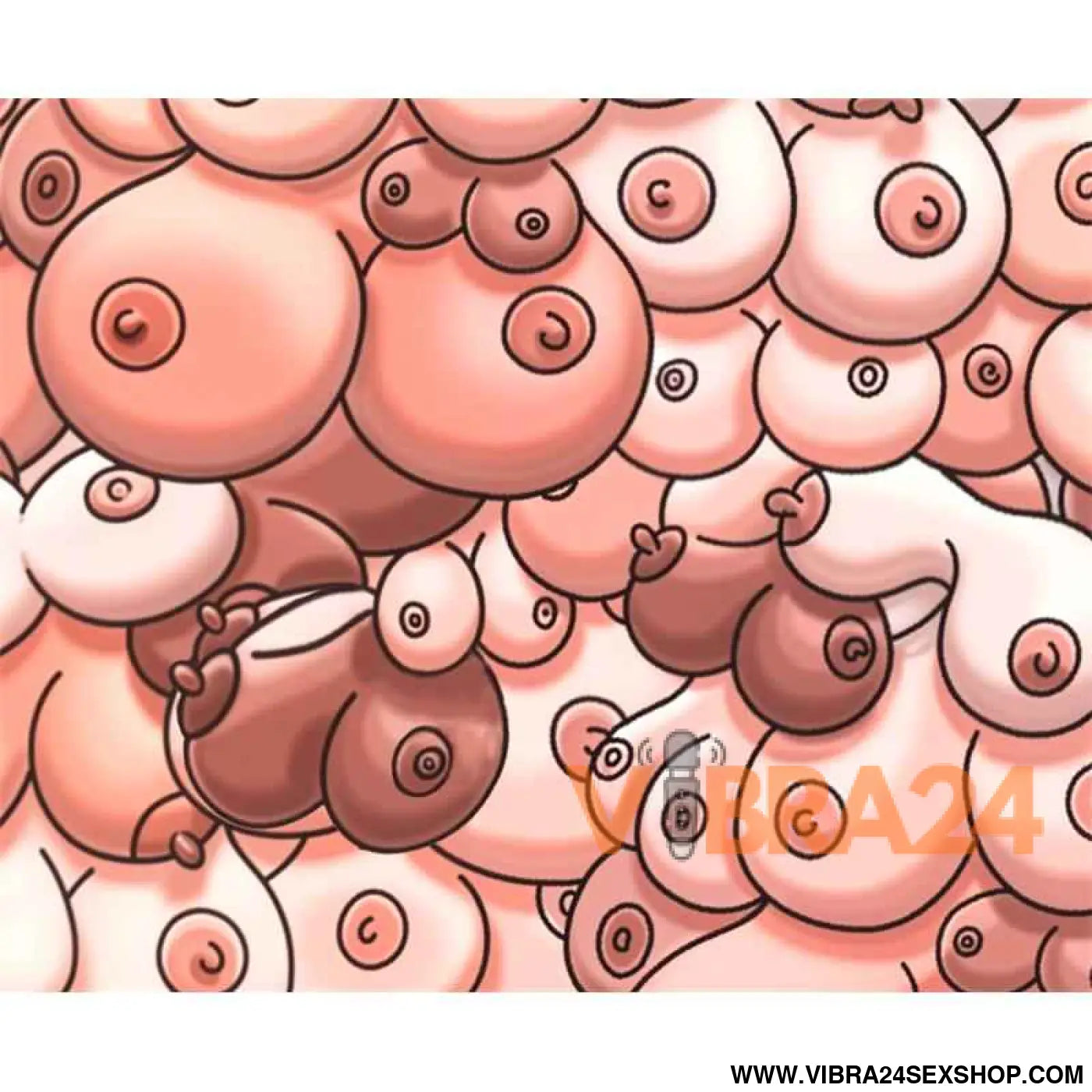 Rectangular PC mat Breast Design 22 x 18 cm