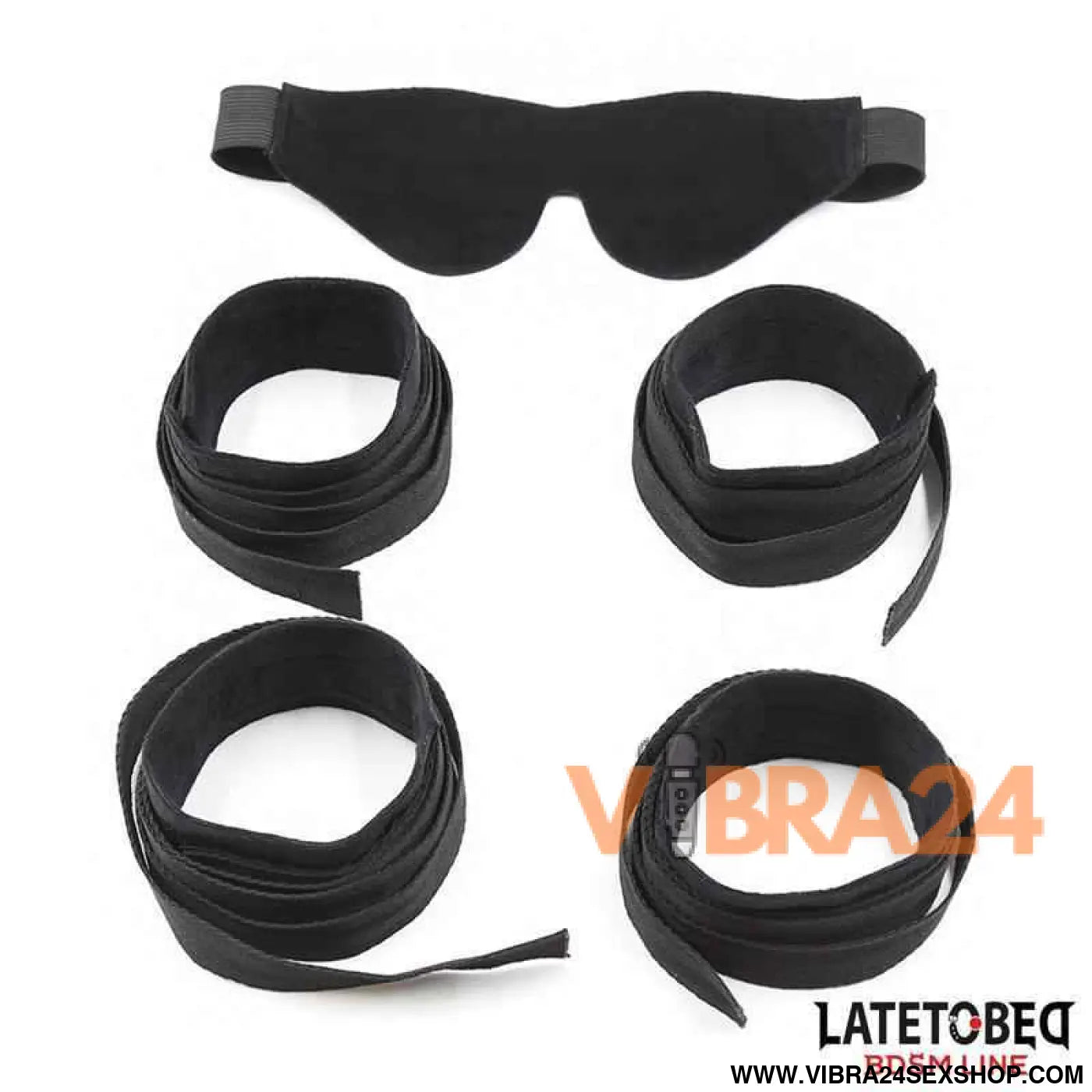 Restraint 3 Pieces Set Blindfold Anklecuffs and Wristcuffs Adjustable