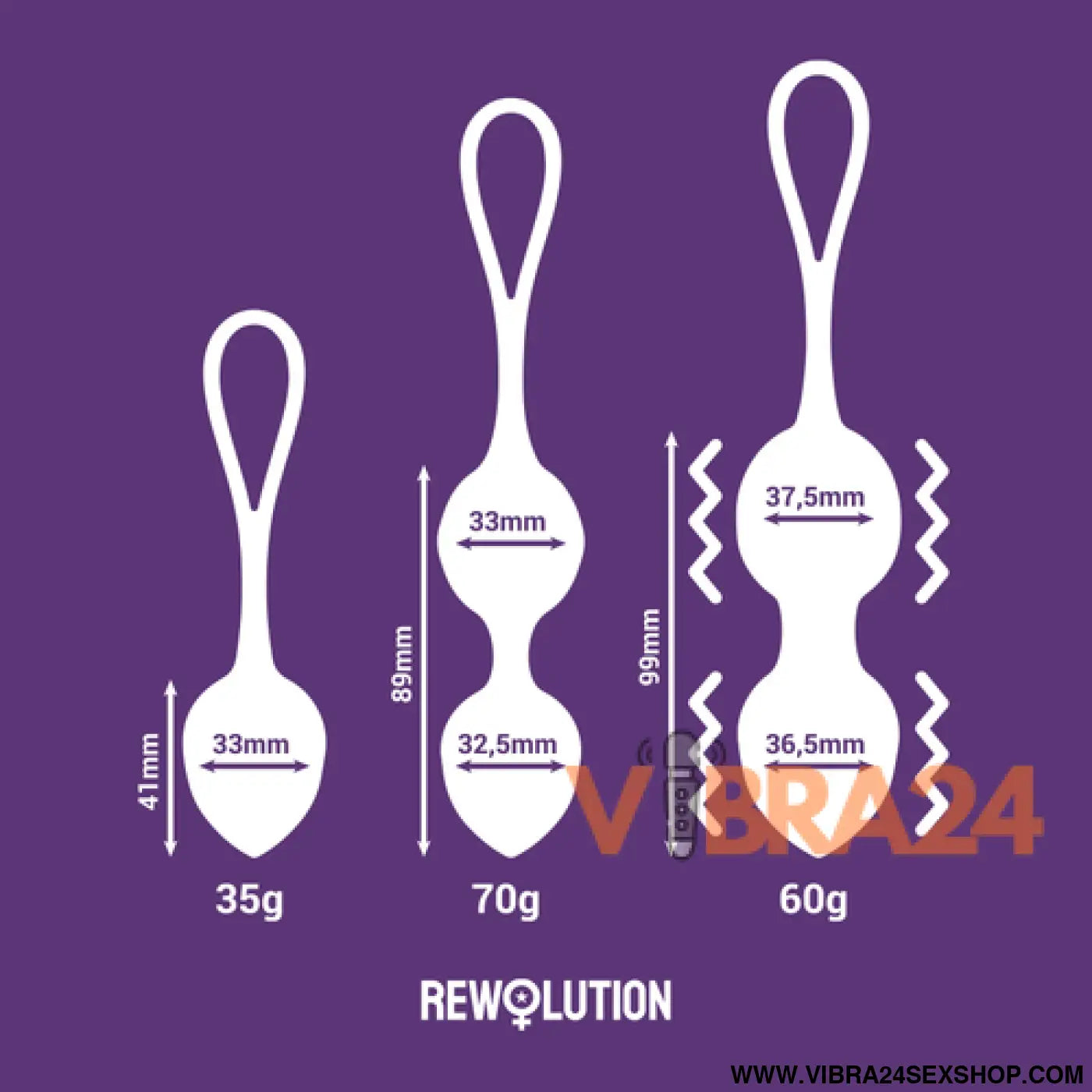 REWOLUTION - Bolas Vibratórias Controle Remoto REWOBEADS com Tecnologia WATCHME - VIBRA24 SEXSHOP