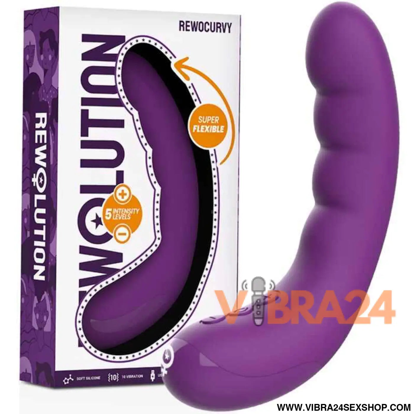 REWOLUTION - VIBRADOR FLEXÍVEL RECARREGVEL REWOCURVY