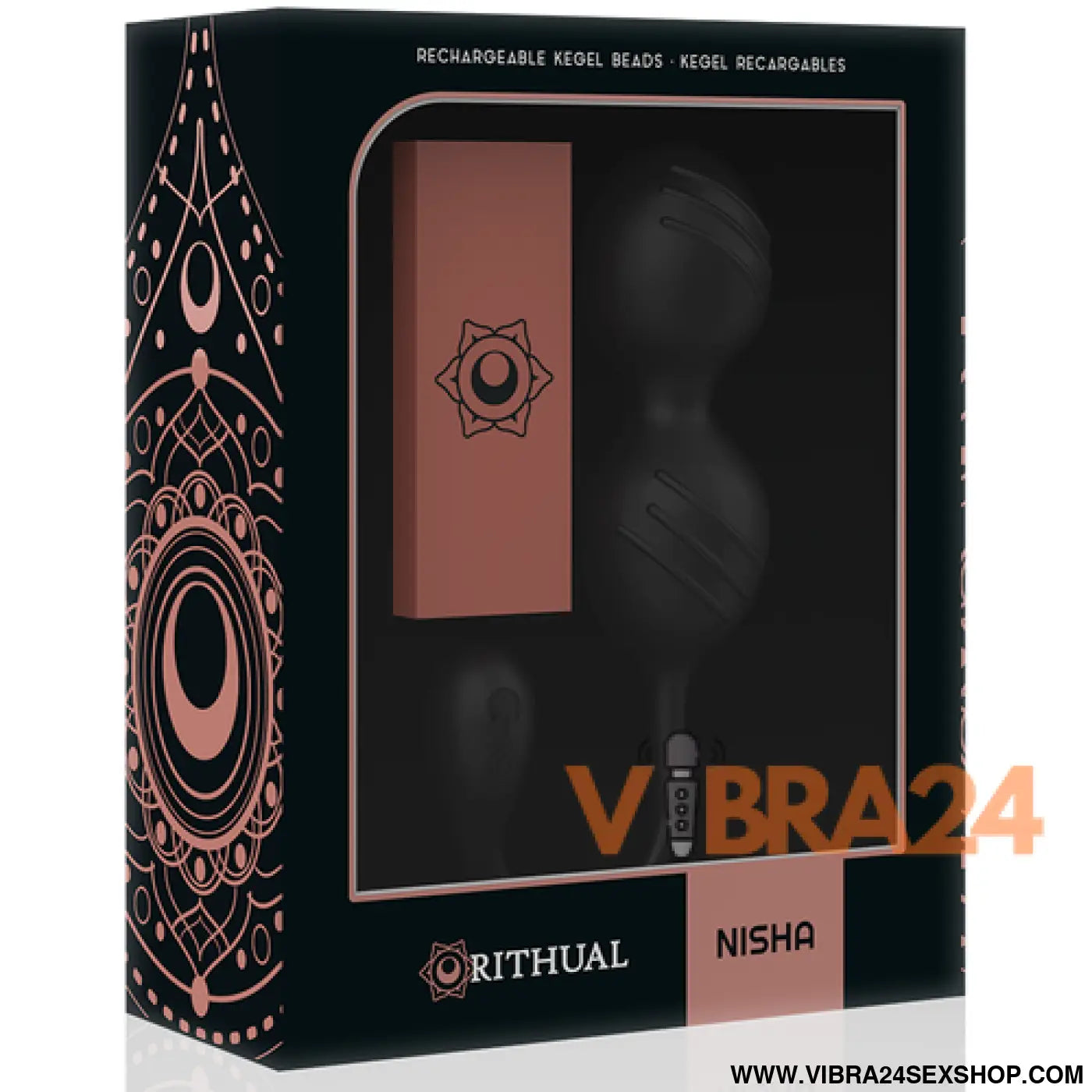 RITHUAL - Bolas de Kegel Vibratórias Recarregáveis Nisha Pretas para Fortalecimento do Assoalho Pélvico - VIBRA24 SEXSHOP