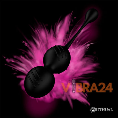 RITHUAL - Bolas de Kegel Vibratórias Recarregáveis Nisha Pretas para Fortalecimento do Assoalho Pélvico - VIBRA24 SEXSHOP