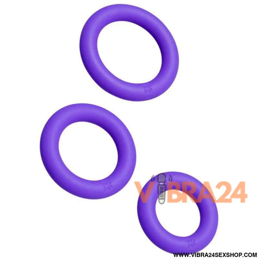 ROMP - REMIX TRIO CONJUNTO DE 3 ANÉIS PENIANOS SILICONE ROXOS