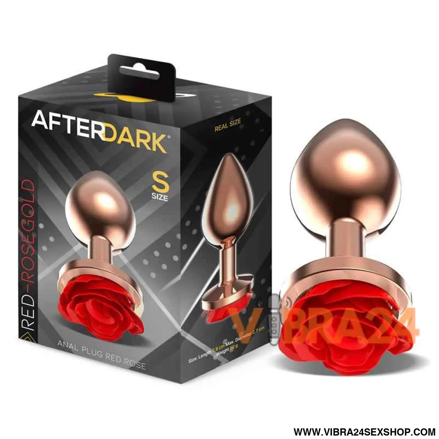 Rose Gold Anal Plug with Red Base Size S