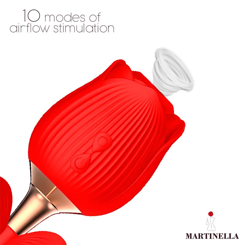 Martinella – Rose: Estimulador 2 em 1 com Sucção, Vibração e Borboleta Móvel para Prazer Versátil